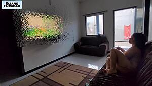 Showing off for intense outdoor fucking