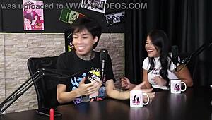 She offers her pussy first, hating casual sex, never tried virtual - DJ Rafa Loira and Mateus Hwang in sheer red.