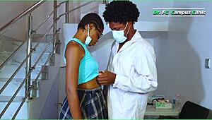 new medical student gets hardcore creampie from lab technician on campus