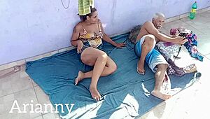 leo ogro and arianny koda fuck on terrace