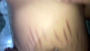 ebony amateur with big tits cums during interracial sex and orgasm