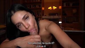 Alone at home with my Colombian stepsister, she begged for it in the back