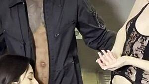 bisexual girls crave sharing plumber's huge bbc with wild toy play.