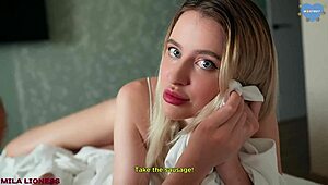 मेरी स्टेपमॉम अंदर घुसी, मेरी रॉड देखी, और यह स्लट दो बार फिनिश हुई।