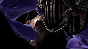 In a virtual theater, a black man dominates an Asian woman with raw power. It's pure 3D chaos.