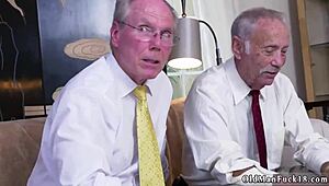 Horny old man jerks off to Ivy's massive tits