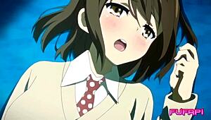 haciendo que mi companera se corra a chorros en este hentai anime.