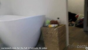 18yo Tasha intensely masturbates and shaves her pussy in the shower.