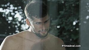 Eating BUSTY girlfriend's ass in the morning with raw hunger