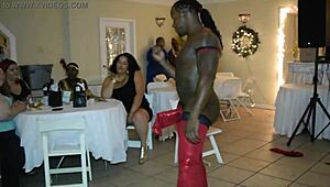 Jamaican Stripper Surprises Milfs with Big Black Cock