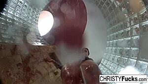 christy dahlia and ivan having lesbian sex in the shower