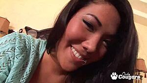 London Keys Bounces Her Big Asian Booty On A Hard Dong In Doggystyle Group Lick Gagging