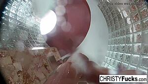 christy dahlia and ivan having lesbian sex in the shower