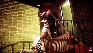 guy says, 'naughty brunette in kitty mask wants facial'