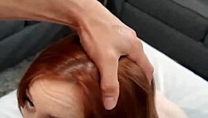 I'm so into this redhead cutie caught riding a massive cock on phone