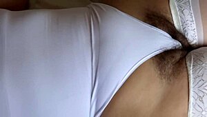 Fascinated by revealing erotic lingerie, making hair stand out in taboo voyeur scene