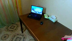 Mom's Best Friend Caught Him Masturbating and Took His Virginity with First Blowjob