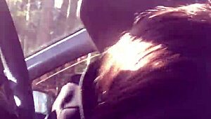 Lesbian bestfriend sucks me off on the road until swallowing