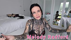 Black and red lingerie haul with close-up shots of Melody Radford’s stunning curves