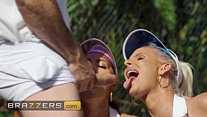 Phoenix Marie & Kelsi Monroe Share Tennis Instructor's Attention