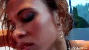 Hey, check this Latina babe getting laid by the fire in retro style.