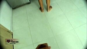 Horny stepson fucks my shaved pussy in the bathroom of my room