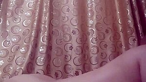 Amateur with big tits and shaved pussy performs wet private dance