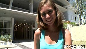 Pov Blowjob with Barely Legal Shaved Pussy Teen