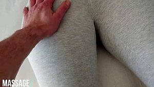 hey, wanna touch her teen pussy in yoga pants?
