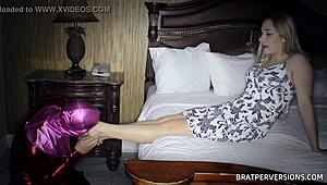 daisy lynne initiatin' me into pantyhose domination, oh god it's so kinky and stuff, with her blonde ass in nylon leggings