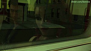 Rebel teen flashes big ass and tits to stranger on bus.