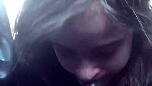 Lesbian bestfriend sucks me off on the road until swallowing