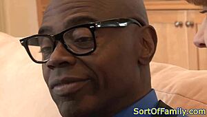 uh, redhead stepdaughter gets interracially plowed, didn’t expect that