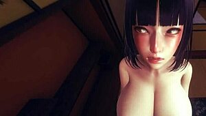 Hinata Hyuga fucks me with her big tits!