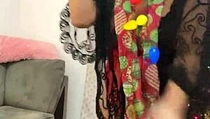 mature latina anna maria in christmas special red lingerie