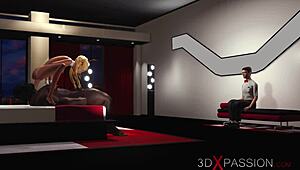 i can't believe this 3d blonde teen rides a huge black cock