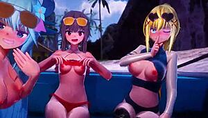 Konosuba hentai sex in bikini anime 😏