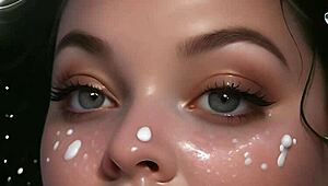 anime hentai fans witness epic blowbang with 100 ai facials. a true bukkake art show!