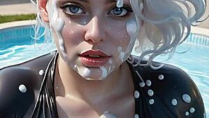 anime hentai fans witness epic blowbang with 100 ai facials. a true bukkake art show!