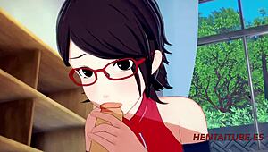 Bakugou Katsuki and Sarada Uzumaki Have Sex at School in Hentai Animation