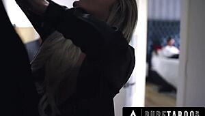 Kali Roses Cheats Roughly in Bedroom Closet While Husband Nearby