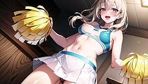 Hot Anime Cheerleader Compilation with Transparent Cloth and ASMR