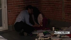 She fell hard for her physics professor and finally got to fuck him.