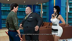 Anna in exciting affection scene, submissive secretary follows boss orders with fat man action 😈