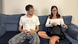 i can't believe my step sister asked for homework help but got my handjob orgasm instead!