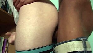 Interracial Gay Twinks Fucking Bareback In The Library