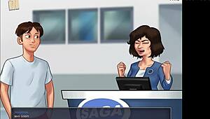 Summertime Saga 74 features erotic anime brunette with small tits