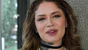 up close tattooed vanessa vega struggles with isiah maxwell’s huge cock