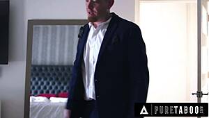 Kali Roses Cheats Roughly in Bedroom Closet While Husband Nearby