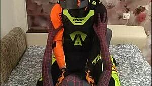 Spiderman Meets Biker in Spandex